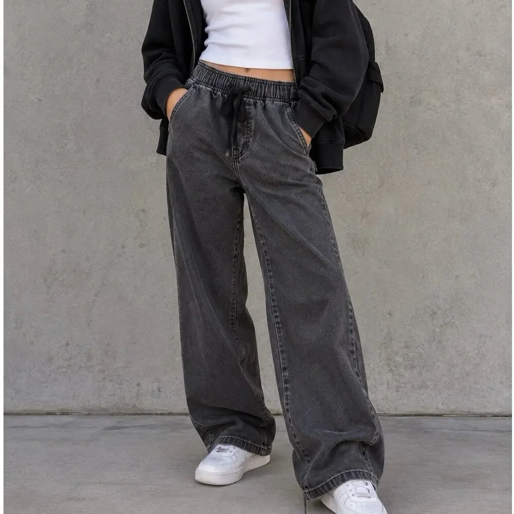 Old Navy Girls Black High Rise Baggy Denim Jeans Size XS